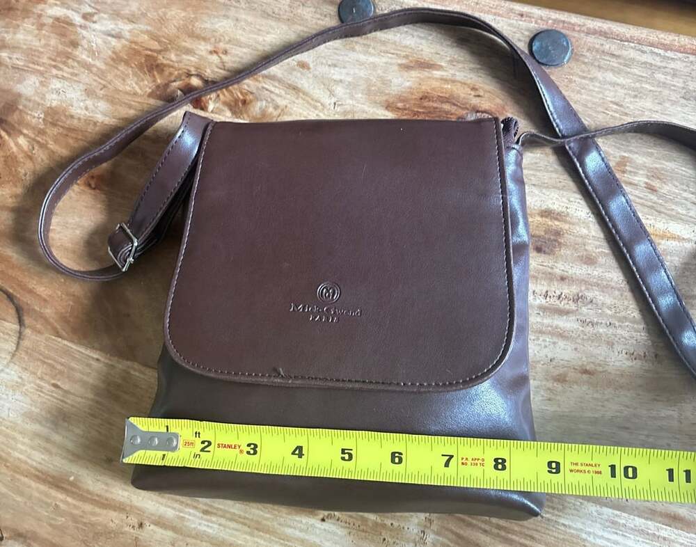 Mick-Chwood Paris Brown Leather Crossbody Flap Bag - Picture 12 of 14